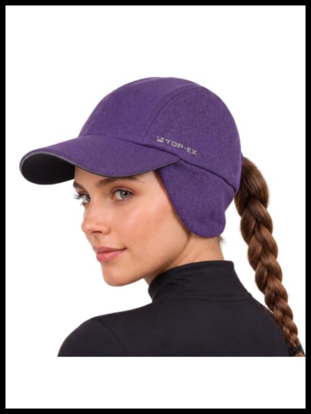 DryKnit Waterproof Winter Running Hat Earflaps Ponytail